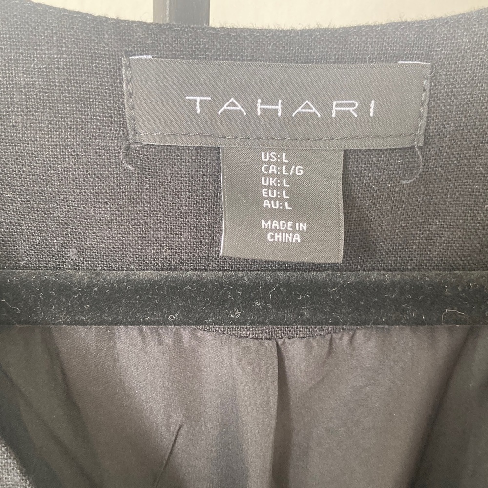 Tahari Black Sleeveless Maxi Dress with Vest Overlay - Picture 3 of 7